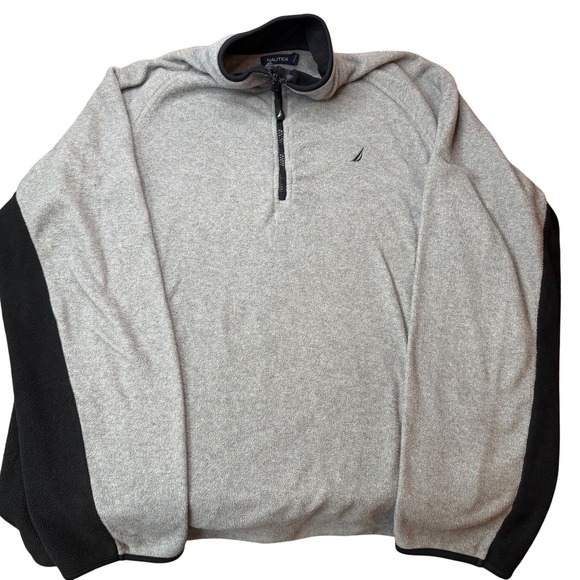 Nautica Other - Nautica Half Zip Fleece Sweater Men's XL Grey Sailboat Logo Golf Hiking Comfort